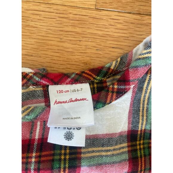 Hanna Andersson Flannelette Peplum Tartan Stewart Plaid Ruffle Top 6-7 Christmas - Picture 5 of 11
